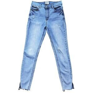 Kensie Vintage Luxe High-Rise Skinny Slit Leg Frayed Hem Jeans 4/27